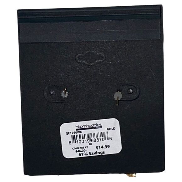 Area Stars Gold Tone Leaves Wire Dangle Earrings New - Picture 3 of 3